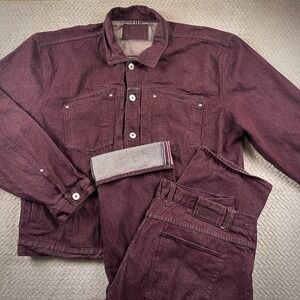 VTG Girbaud Trucker Jacket & Selvedge Jeans Set Men's Street Wear Hip Hop 90s